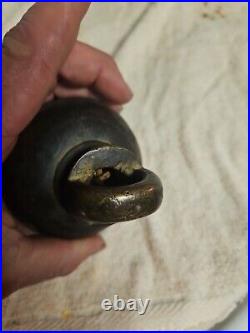 1800's Vintage Old Bronze Hand Forged Copper Nob Meditation Healing Bell Brass