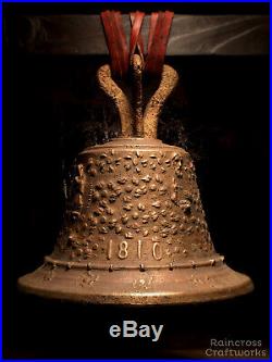 1810 BRONZE MISSION BELL, Vtg Antique Architectural Salvage Mexico Church Brass
