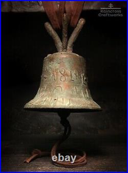 1811 BRONZE MISSION BELL, Vtg Old Antique Spanish Church Brass Mexico Souvenir