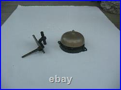 1873 Antique Lever Operted Door Bell Mounted Thru Door VG Condition Nice Ring