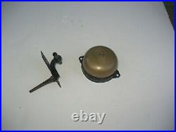 1873 Antique Lever Operted Door Bell Mounted Thru Door VG Condition Nice Ring