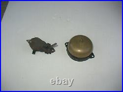 1873 Antique Lever Operted Door Bell Mounted Thru Door VG Condition Nice Ring