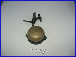 1873 Antique Lever Operted Door Bell Mounted Thru Door VG Condition Nice Ring