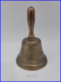 1878 Saignelegier Chiantel Fondeur Brass Bell 5 Rare Center Copper Handle 1878 Saignelegier Chiantel Fondeur Brass Bell 5 Rare Center Copper Handle