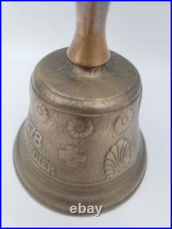 1878 Saignelegier Chiantel Fondeur Brass Bell 5 Rare Center Copper Handle 1878 Saignelegier Chiantel Fondeur Brass Bell 5 Rare Center Copper Handle