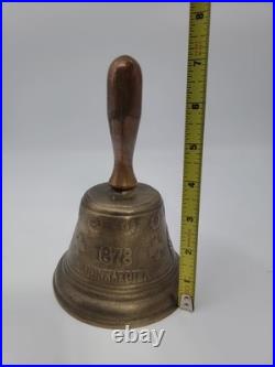 1878 Saignelegier Chiantel Fondeur Brass Bell 5 Rare Center Copper Handle 1878 Saignelegier Chiantel Fondeur Brass Bell 5 Rare Center Copper Handle