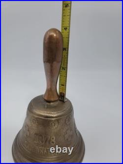 1878 Saignelegier Chiantel Fondeur Brass Bell 5 Rare Center Copper Handle