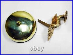 1879 Patent Victorian Bronze Mechanical Gong Door Bell Restored, Working (40008)