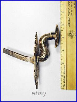 1879 Patent Victorian Bronze Mechanical Gong Door Bell Restored, Working (40008)