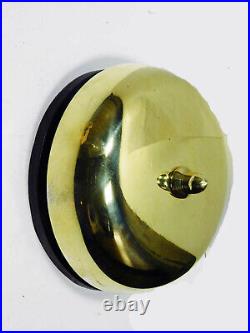 1879 Patent Victorian Bronze Mechanical Gong Door Bell Restored, Working (40008)
