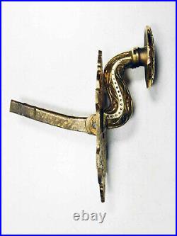 1879 Patent Victorian Bronze Mechanical Gong Door Bell Restored, Working (40008)