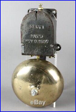 1886 Antique Fire Alarm Bell Box Cast Iron and Copper/Brass Bell Gamewell