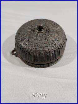 1889 Victorian/eastlake Brass/cast Iorn Mechanical Doorbell Ornate Design Works