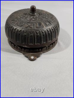 1889 Victorian/eastlake Brass/cast Iorn Mechanical Doorbell Ornate Design Works