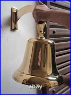 18 Antique Nautical Hanging Door Bell Brass Ship Big Wall Mounted Bracket GIFT