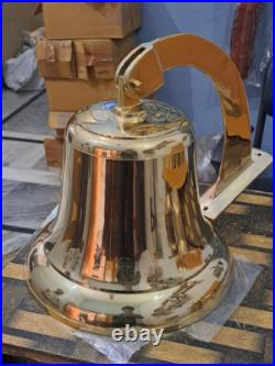 18 Antique Nautical Hanging Door Bell Brass Ship Big Wall Mounted Bracket GIFT