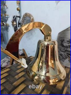 18 Antique Nautical Hanging Door Bell Brass Ship Big Wall Mounted Bracket Gift