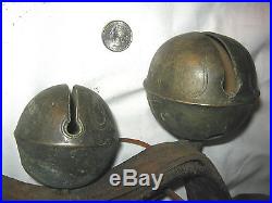 18 Antique Primitive American Country Brass Equestrian Art Horse Sleighbell Bell