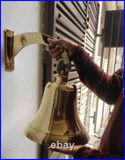 18 Big Nautical Hanging Door Bell Antique Brass Ship With Wall Mounted Bracket