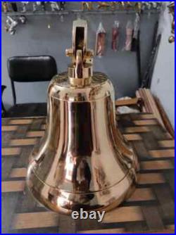 18 Big Nautical Hanging Door Bell Antique Brass Ship With Wall Mounted Bracket