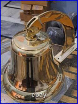18 Nautical Antique Hanging Brass Ship Door Bell Big Wall Mounted Bracket Gift