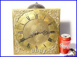 18thC Huggin Ashwellthorp Brass Long Case Clock Dial Movement Bell RESTORATION