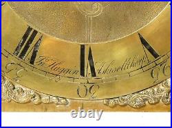 18thC Huggin Ashwellthorp Brass Long Case Clock Dial Movement Bell RESTORATION