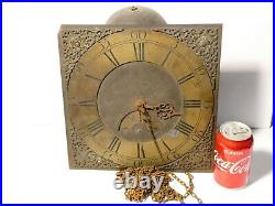 18thC Wilks Wolverton Brass Long Case Clock Dial + Movement + Bell RESTORATION