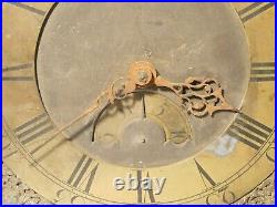 18thC Wilks Wolverton Brass Long Case Clock Dial + Movement + Bell RESTORATION