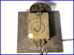 18thC Wilks Wolverton Brass Long Case Clock Dial + Movement + Bell RESTORATION