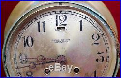 1920 Chelsea Brass Ships Bell Clock with 6 Face Maritime Parts/Repair