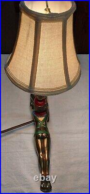 1920s L. V. Aronson Egyptian Revival Incense Burner Lamp Art Deco Prone Goddess