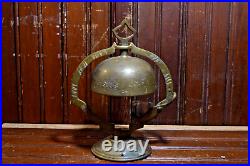 1920s VINTAGE HOTEL FRONT DESK BELLHOP SERVICE BRASS BELL FINGER LEVER RINGER192