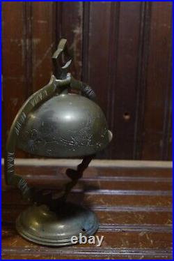 1920s VINTAGE HOTEL FRONT DESK BELLHOP SERVICE BRASS BELL FINGER LEVER RINGER192