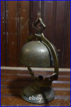 1920s VINTAGE HOTEL FRONT DESK BELLHOP SERVICE BRASS BELL FINGER LEVER RINGER192