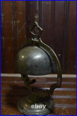 1920s VINTAGE HOTEL FRONT DESK BELLHOP SERVICE BRASS BELL FINGER LEVER RINGER192