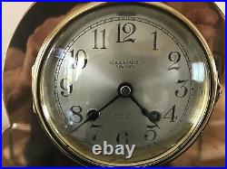 1924 Chelsea Ships Bell Antique Bronze Brass Clock Udall & Ballou Works