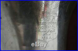 1932 Antique York Silver 3 Valve Bell Up Tuba E flat Serial Number 108112