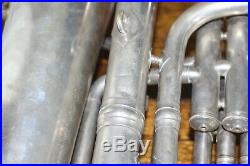 1932 Antique York Silver 3 Valve Bell Up Tuba E flat Serial Number 108112