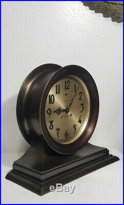 1935 Chelsea Admiral Ship's Bell Clock for John Bliss & Co NY 8.5 dial 12.5 ht