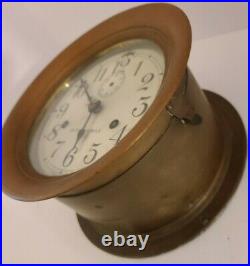 1935 SETH THOMAS WWII US NAVY Brass Ships Bell Porthole Ship Clock Parts/Repair
