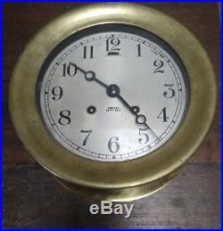 1940's Ww2 Era Brass Chelsea Ships Bell Clock From Collingwood Shipyards Canada