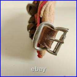 1940s Vintage 24 Bronze Cow Bells Attached On Hand Stitched Belt Cow Leg Anklet