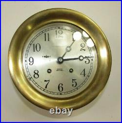 1960-64 Abercrombie & Fitch Chelsea Ship's Bell 6 Brass Marine Clock