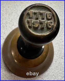 1976 Bicentennial DANBURY BRASS WORKS Large Handheld School Bell Wood Handle 9