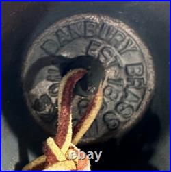 1976 Bicentennial DANBURY BRASS WORKS Large Handheld School Bell Wood Handle 9