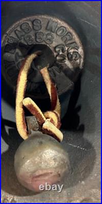 1976 Bicentennial DANBURY BRASS WORKS Large Handheld School Bell Wood Handle 9