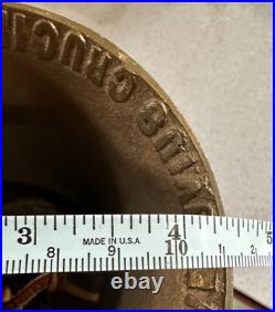 1976 Bicentennial DANBURY BRASS WORKS Large Handheld School Bell Wood Handle 9