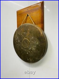 1984 Original Maritime Old Antique Brass Round Vintage Ship Gong Bell with Stick