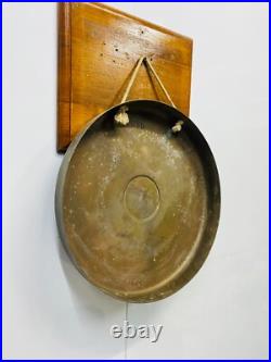 1984 Original Maritime Old Antique Brass Round Vintage Ship Gong Bell with Stick